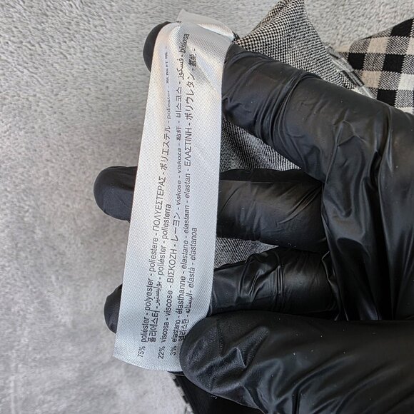 Zara Pants Womens XL Black White Gingham Check Stretch Skinny Ankle Zip Front - Picture 12 of 12